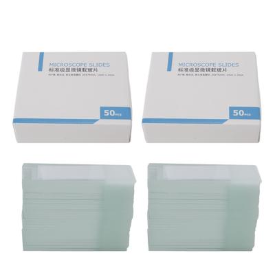 100Pcs Microscope Slides Rounded Corner Blank Glass Microscope Slides for Wet Specimen for Lab Sample Observation