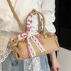 Korean popular fashion niche locomotive style simple portable baguette bag versatile high texture foreign style messenger women's bag