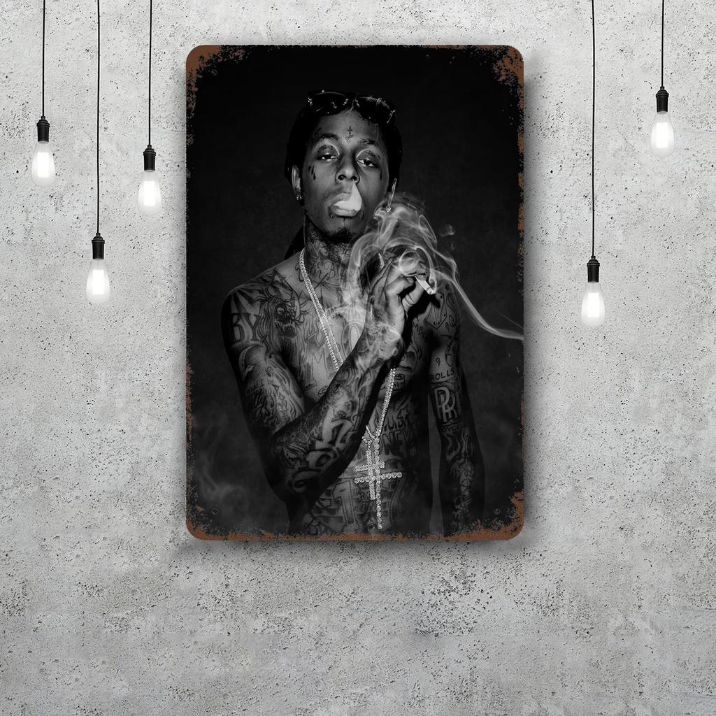 Lil Wayne Vintage Metal Tin Signs Posters Decor Retro Metal Plaque Wall Art Decor for Garage Bar