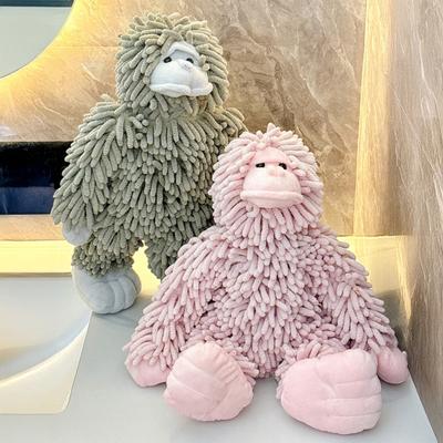 Gorilla Puppe Handtuch Chenille Flauschiges Tier Dekotuch Saugfähig Niedliches Gorilla Handtuch