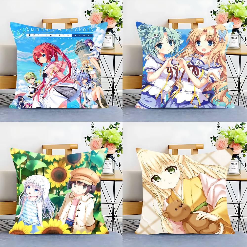 Anime S-Summer Pockets Pillow Case Removable Washable Cushion Cover – All-Season Soft Linen