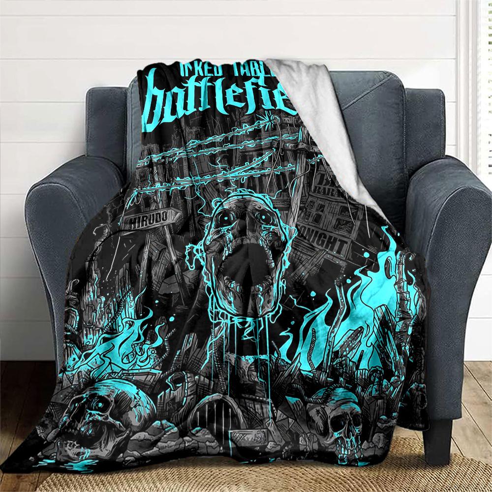 1pc Battlefield Inked Soft Flannel All Season Throw for Home, Office, Outdoor UseDurable Comfort Soft Warm Throw for Home