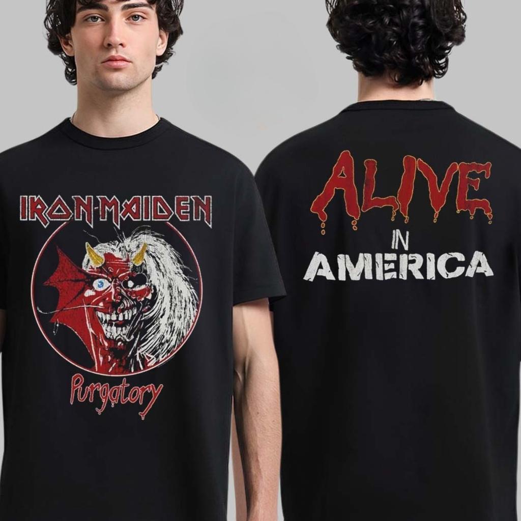 Men T-shirts Iron Maiden Run for Your Lives World Tour 2025 Arnhem Netherland Dutch Exclusive Merch Tee At Gelredome T-Shirt