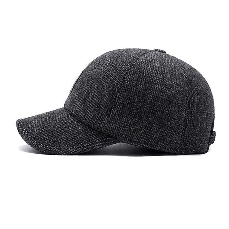 Men Autumn Winter Hat Outdoor Thick Warm Adjustable Earmuffs Baseball Cap