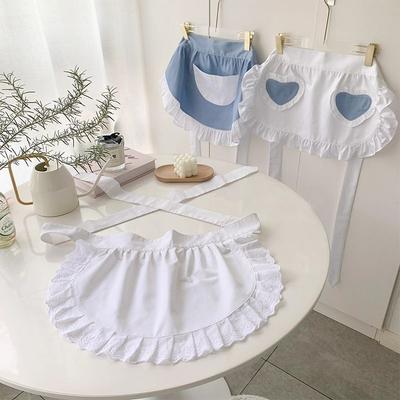 Frau Halbe Taille Kochen Küche Schürze Kurze Lolita Maid Sexy Spitze Schwarz Weiß Lätzchen Schönheit Blume Café Pinafore Hause Arbeit