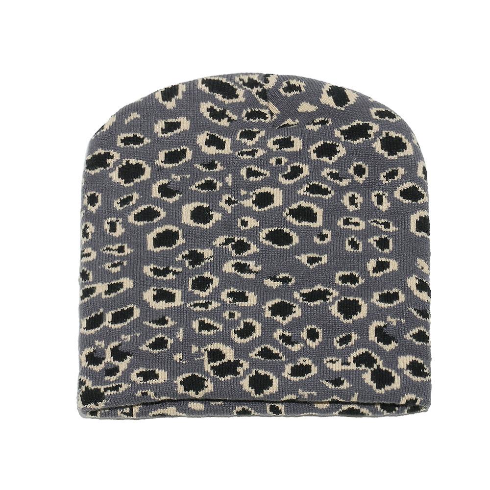 Shein autumn and winter new knitted hat leopard print jacquard warm cold hat casual versatile wool hat women's winter hat