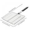Square Grill Basket with Long Handle Electroplated Carbon Steel Folding Foldable