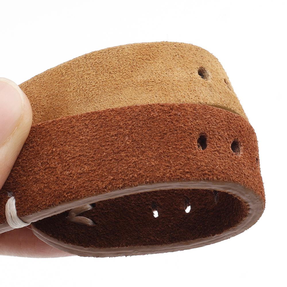 Genuine Suede Leather Quick Release Watch Strap, Brown Coffee Color