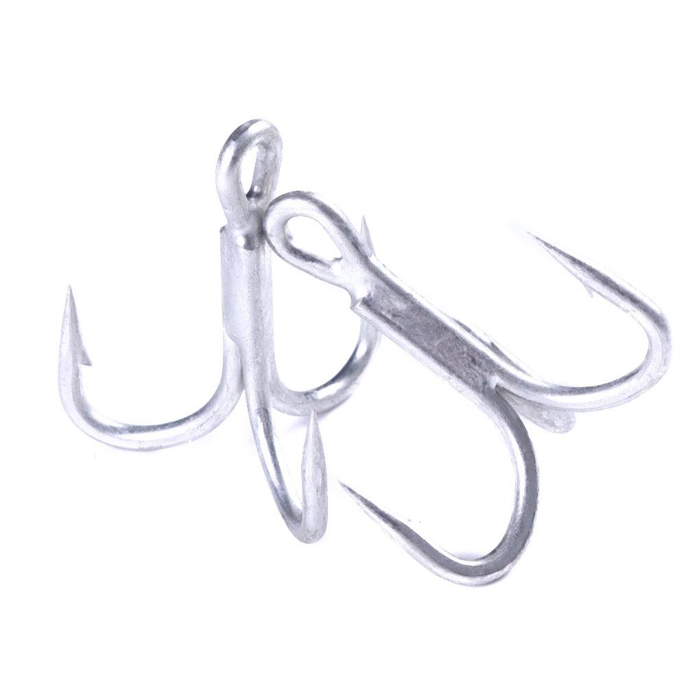 10Pcs 4# 6# 8#  Black Fishing Hook High Carbon Steel Treble Fishing Tackle Bend Treble For Bass