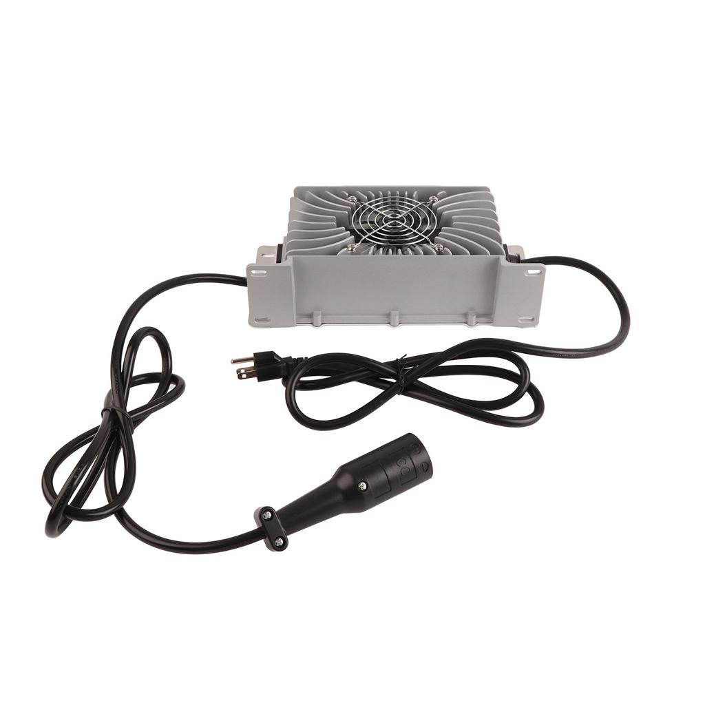 48V 15A Golf Cart Battery Charger IP67 Waterproof  3 Pin Round Plug Fit for Club Car Golf Cart