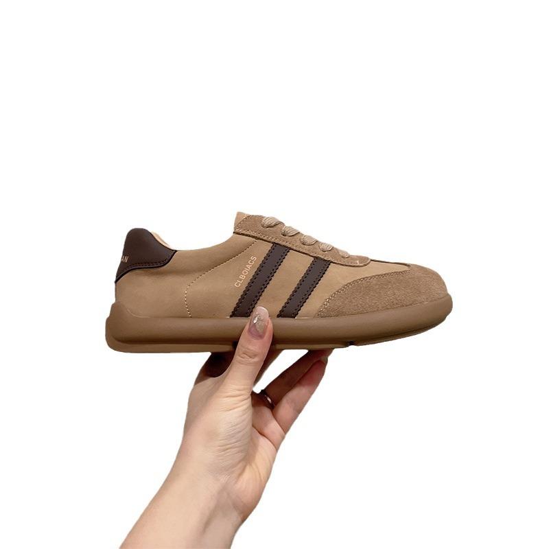 

2025 прямые продажи немецкие тренировочные туфли 2025 осень новая ретро кожа белые туфли спортивные дышащие популярные кеды 40 бежевый