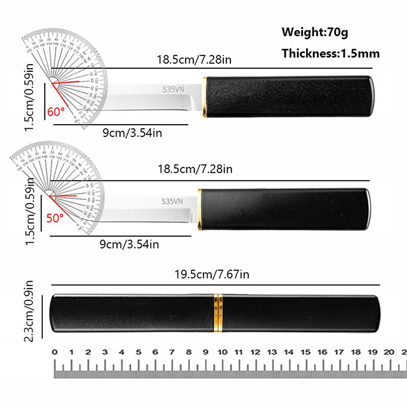 2pcs Kitchen Knives Double-Blade Combination Butcher Meat Cleaver Pocket Knife Boning Peeling Barbecue Fishing Knife