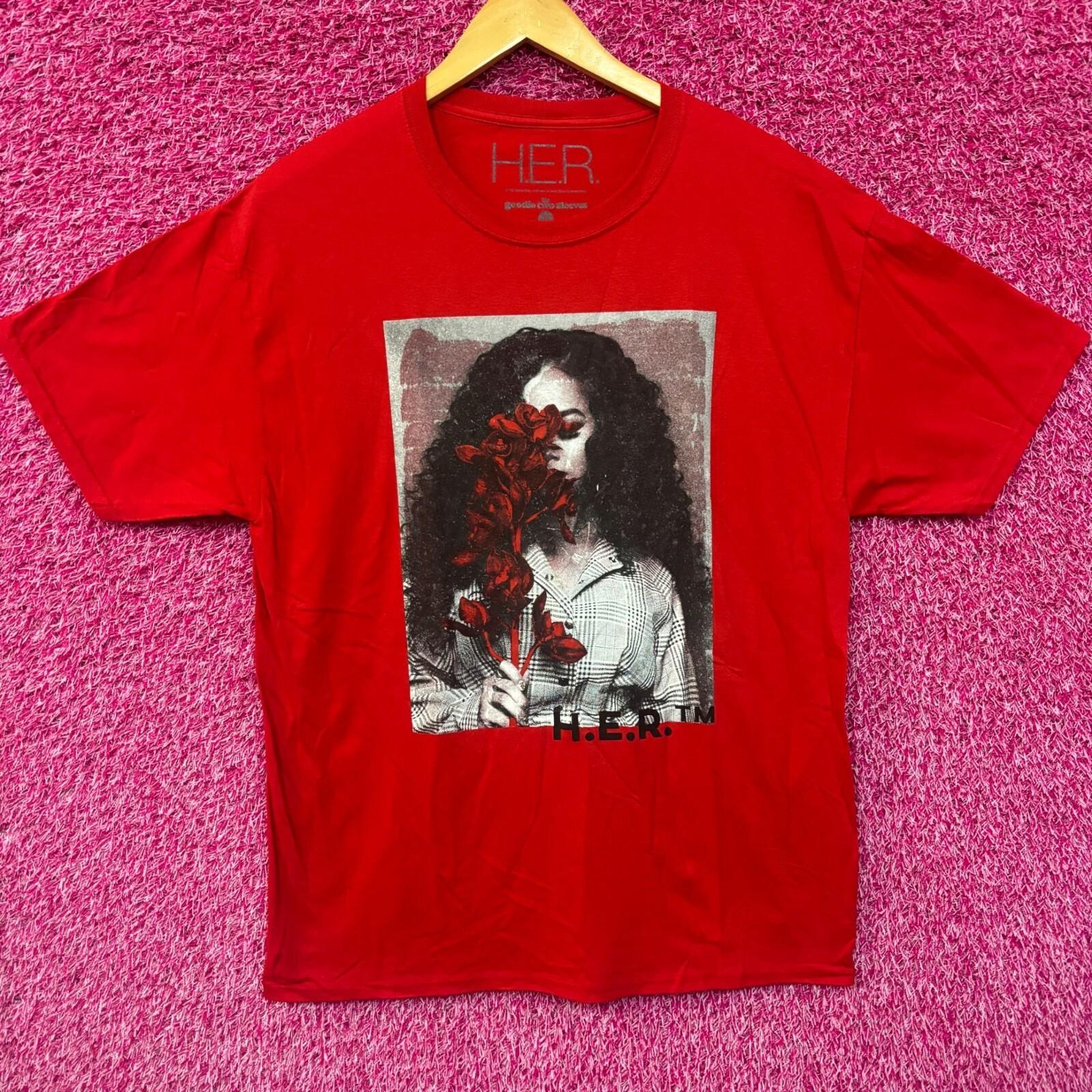 H.E.R Flowers Portrait Tshirt size large XXXL