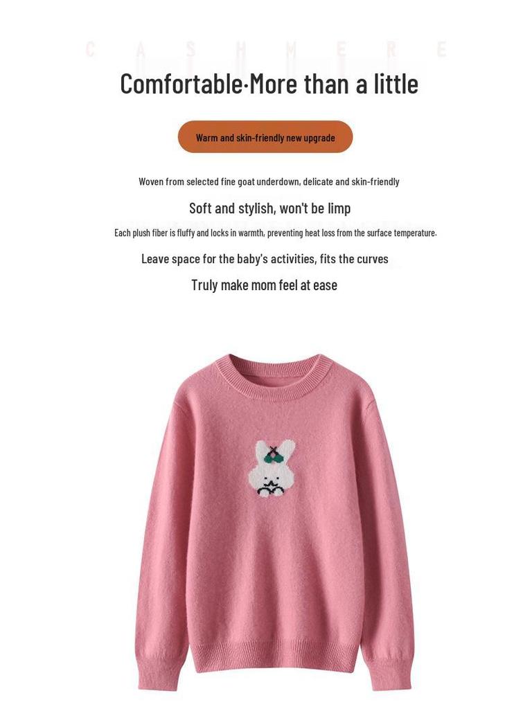 Kaschmirpullover für Mädchen - Herbst/Winter-Stil, Kinder Wollstrickpullover