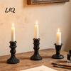 Dining Table Candle Holder Vintage Taper Holder, Nostalgic Resin Candlestick Decorative Stand for Wedding Party Dinning Centerpiece European Retro