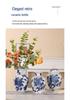 High-Grade Embossed Ceramic Vase for Living Room Decor - Chinese Style Dry Flower Ornament