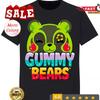 Colorful Gummy Bear Graphic Tshirt On Black Background Fun Playful Design