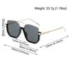 1Pc Vintage Oversized Sunglasses Fashion Square Shades For Women Men Trendy Popular Half Metal Frame Eyewear Uv400 Sun Glasses