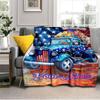 1PC Custom Name American Flag Truck Art flannel blanket versatile, all-season throw suitable for the living room, bedroom, camping, travel, and gift