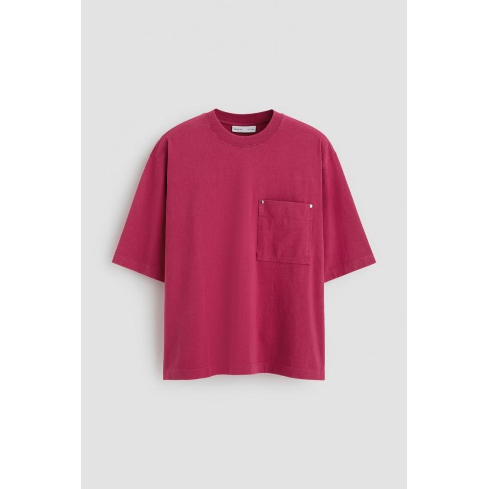 H M wasHed T sHirT cHerry Color