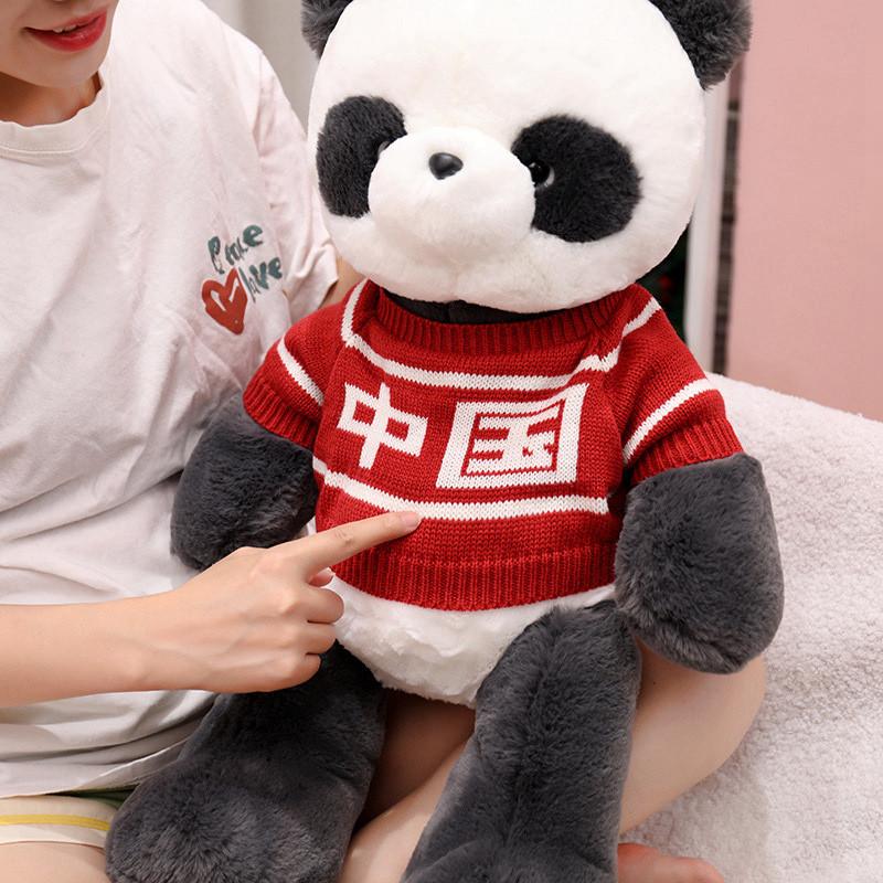 China Delightful Panda Plush Animal Pillow Doll Short Plush Fabric Gift Perfect