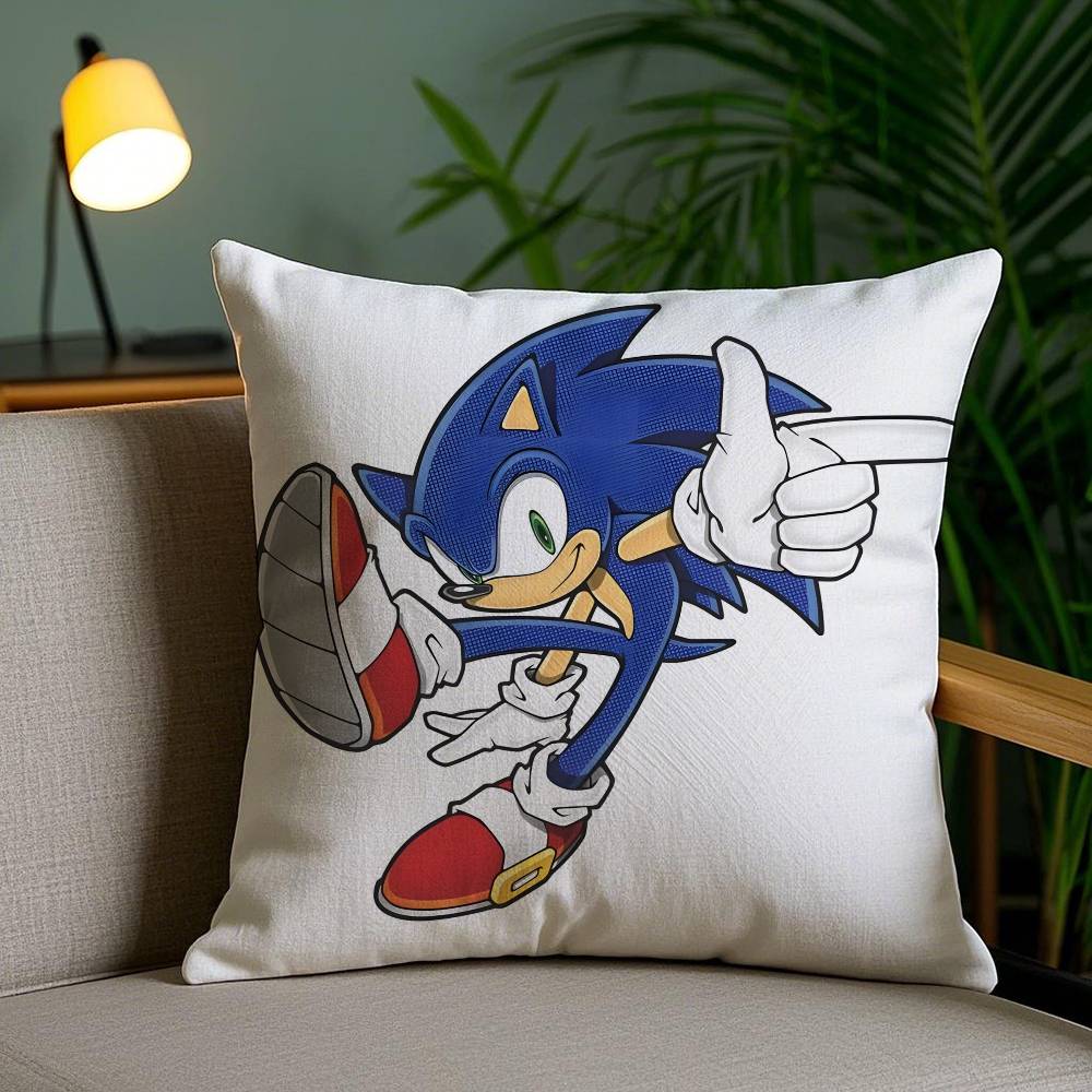 Cool Character S-Sonic-MT The Hedgehog Pillow Case Sofa And Living Room Decorative Cushion Covers Dust-proof And Mite-proof F