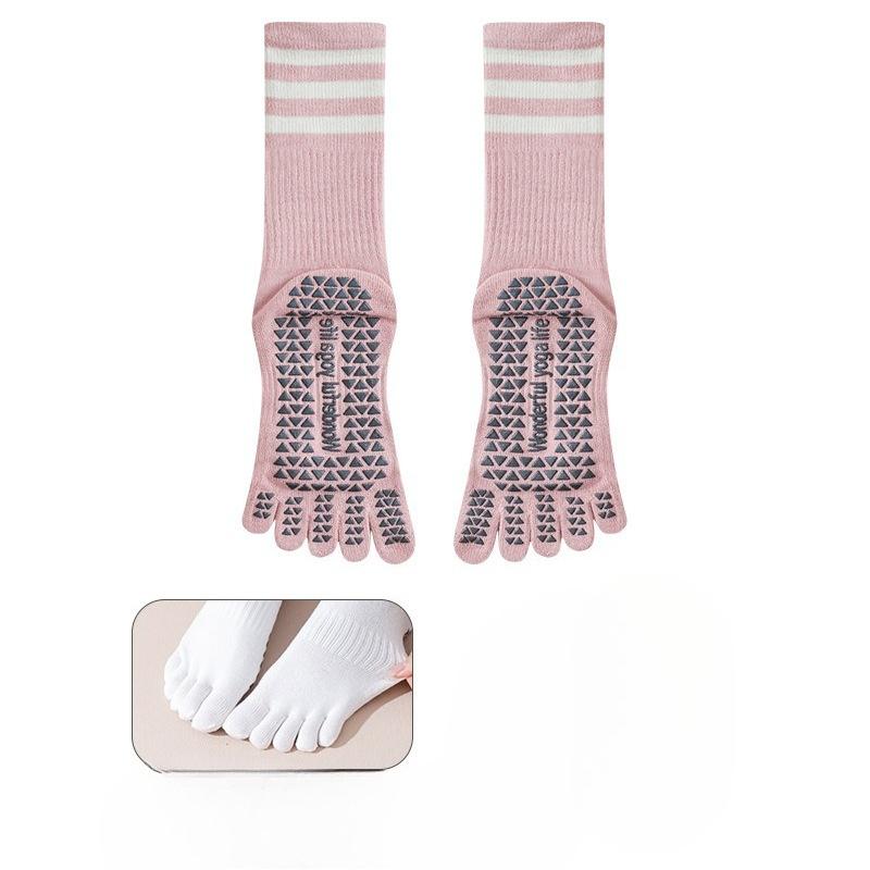 Five-finger Socks, Yoga Socks, Anti-slip Women's Pilates Socks, Anti-slip Socks, Yoga Socks, Autumn and Winter Mid-calf Style