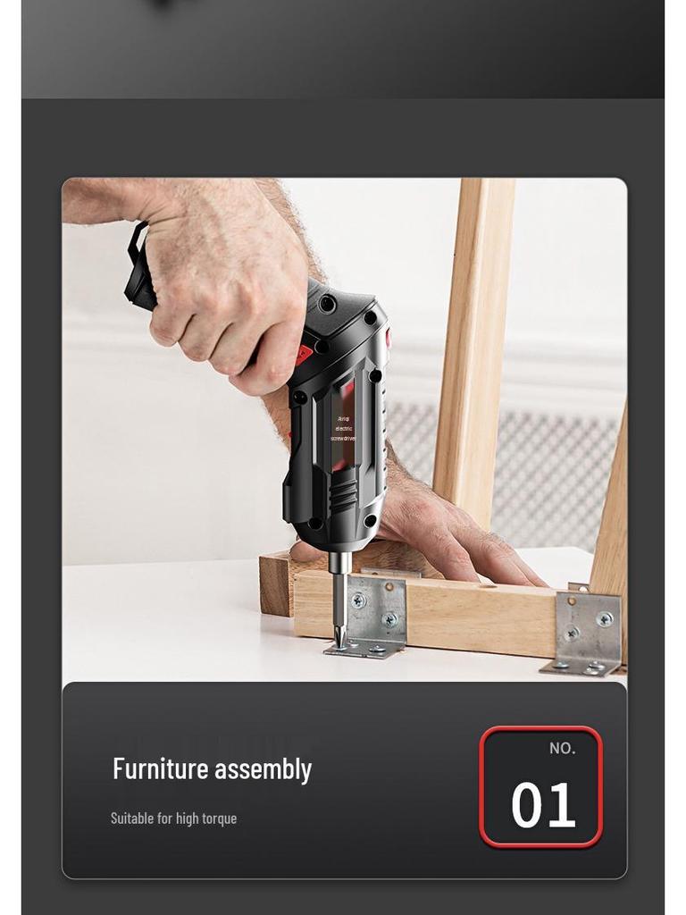 Rechargeable Multifunctional Electric Screwdriver Set - Compact Household Phillips & Slotted Tool.