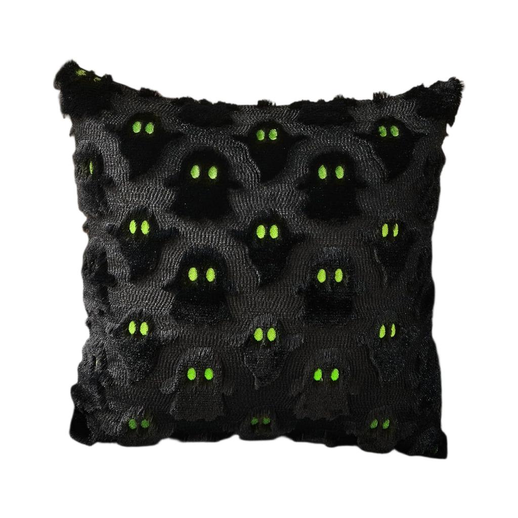 Halloween Pillow Covers 18x18 Inch Throw Pillow Cases Soft Plush Faux Wool Couch Cushion Case For Chair Sofa Bedroom Room Home Decor