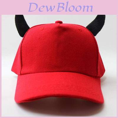Demon Horn Mens Cotton Baseball Cap With Windproof Design For Fall And Winter