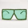 New Fashion Brand Luxury Designer Rhinestone Sunglasses Women Diamond 2026 Oversized Shades Glasses Vintage Square Sunglasses