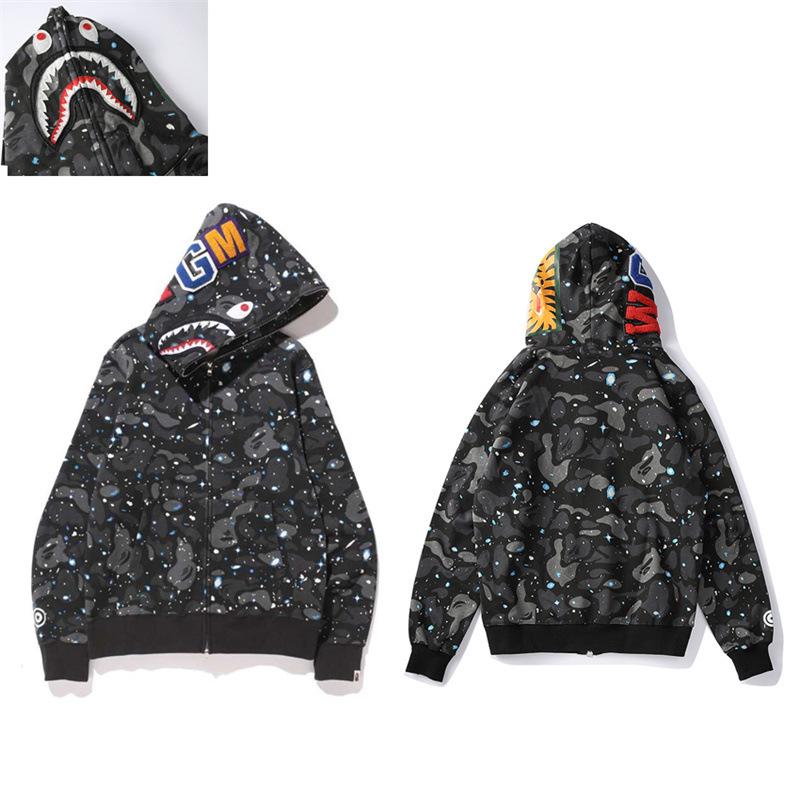 Trendy APE Hooded Sweatshirt - Shark Camouflage Zipper Jacket, Parent-Child Version