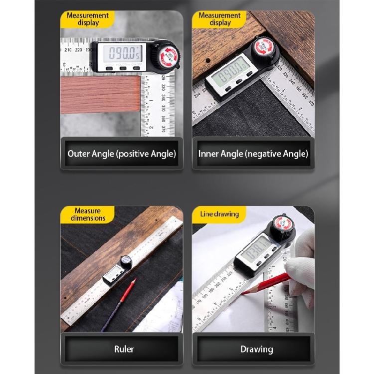 Double Purpose Angles Calculator 200mm Stainless Steel Straight Edges Rulers & Error Release Digital Measurement System