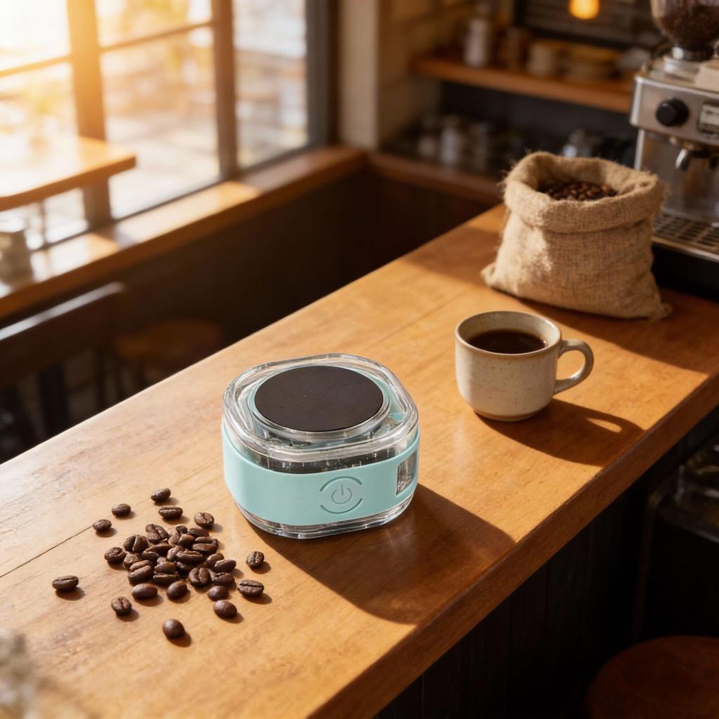 Coffee Bean Sprayer with Electric Atomizer and Magnetic Base for Static Control