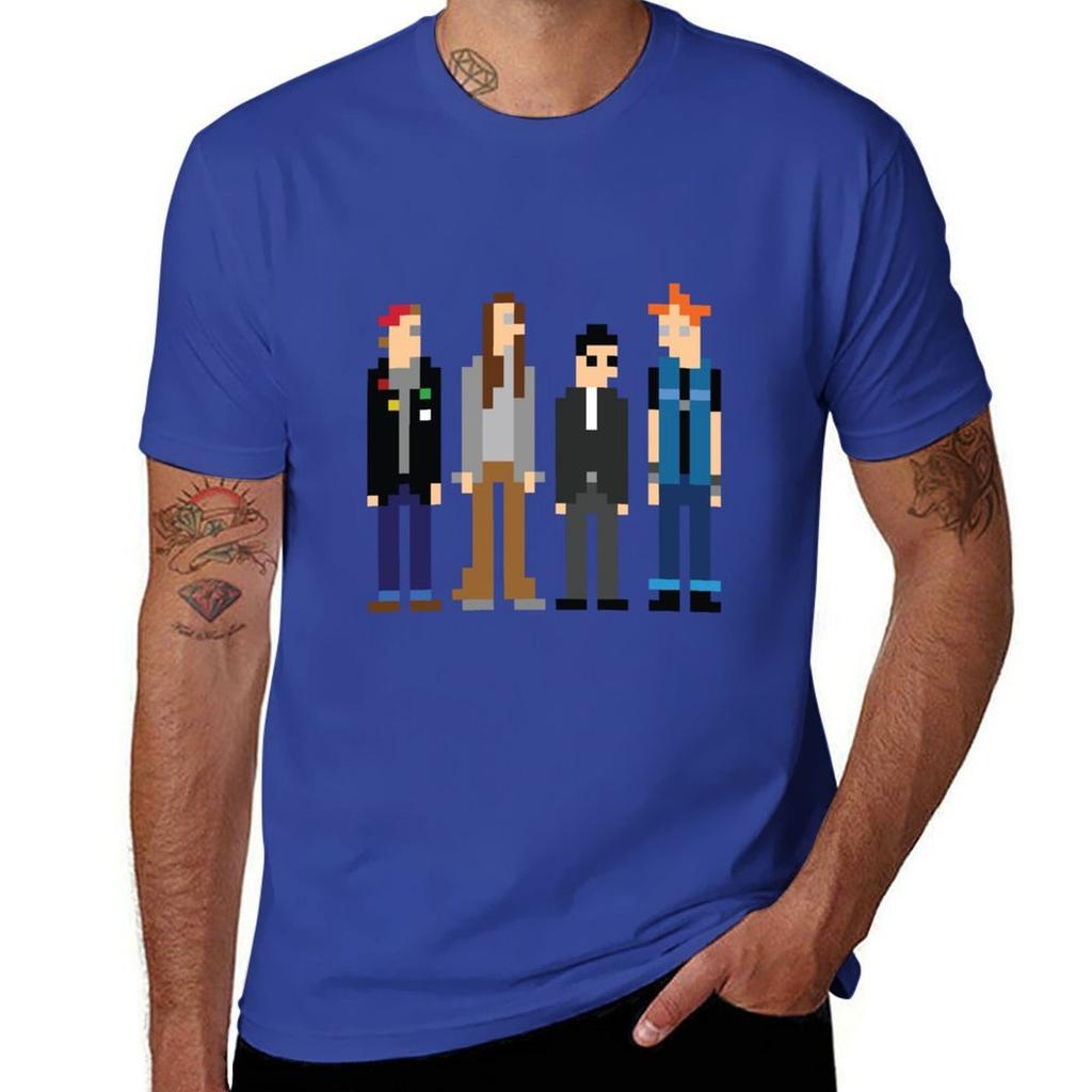 Rick Neil Mike y Vyvyan Pixel Art Camiseta Inspirada en The Young Ones camisetas personalizadas para aficionados al deporte hombre