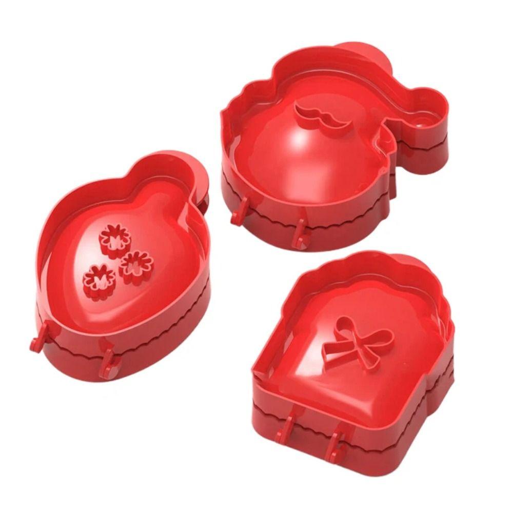 3pcs/Set Plastic Christmas Hand Pie Molds Gift Box Hazelnuts Dough Press Mold Tool  Baking Tool