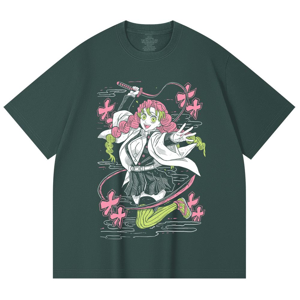 230 Gsm 100% Cotton Demon Slayer V49 Mitsuri Print Unisex Heavy Cotton T Shirt