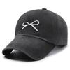 Bow cap women's new spring and summer European and American fashion ins washed and made old cowboy hat sunscreen baseball cap
