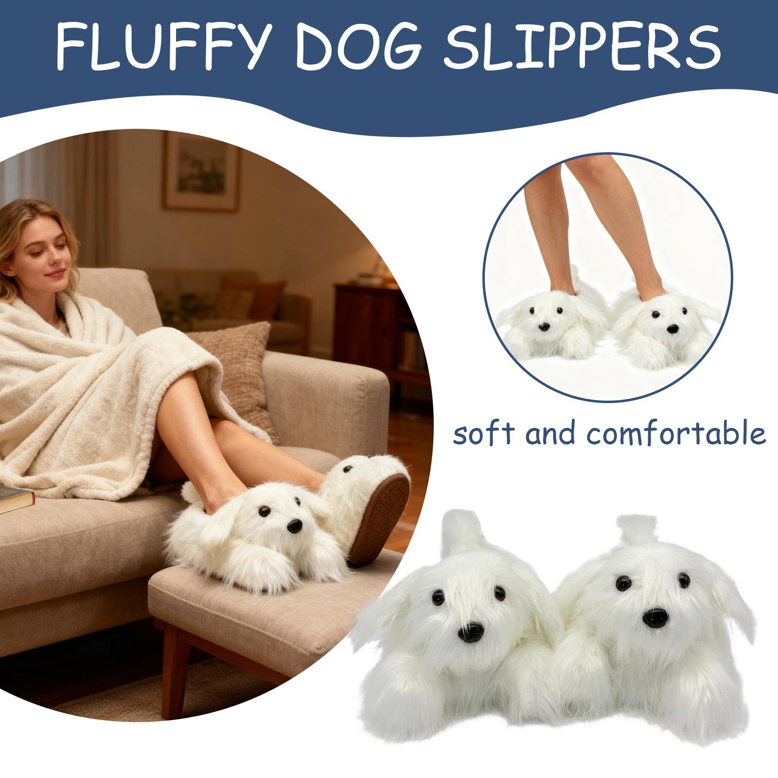 

Plush Slippers, Warm And Non Indoor Slippers One Size білий