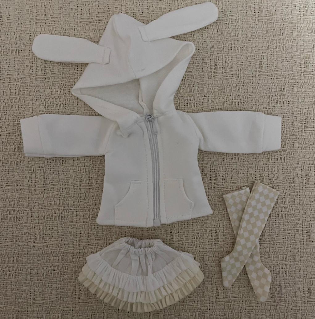 

BJD doll clothes suitable for azone ob24 size Rabbit ears and cat ears zipper jacket cake skirt clothes set doll accessories azone ob24