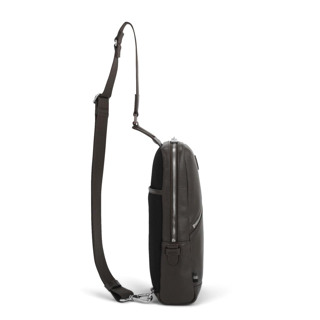 Orobianco Fiore Italian Leather Body Black Bag, 4L, 550g, No. 93004, Men's,