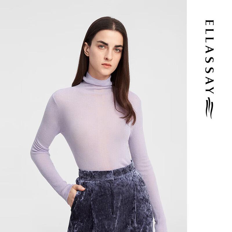 

ELLASSAY Женский вязаный свитер с высоким воротником из овечьей шерсти XS