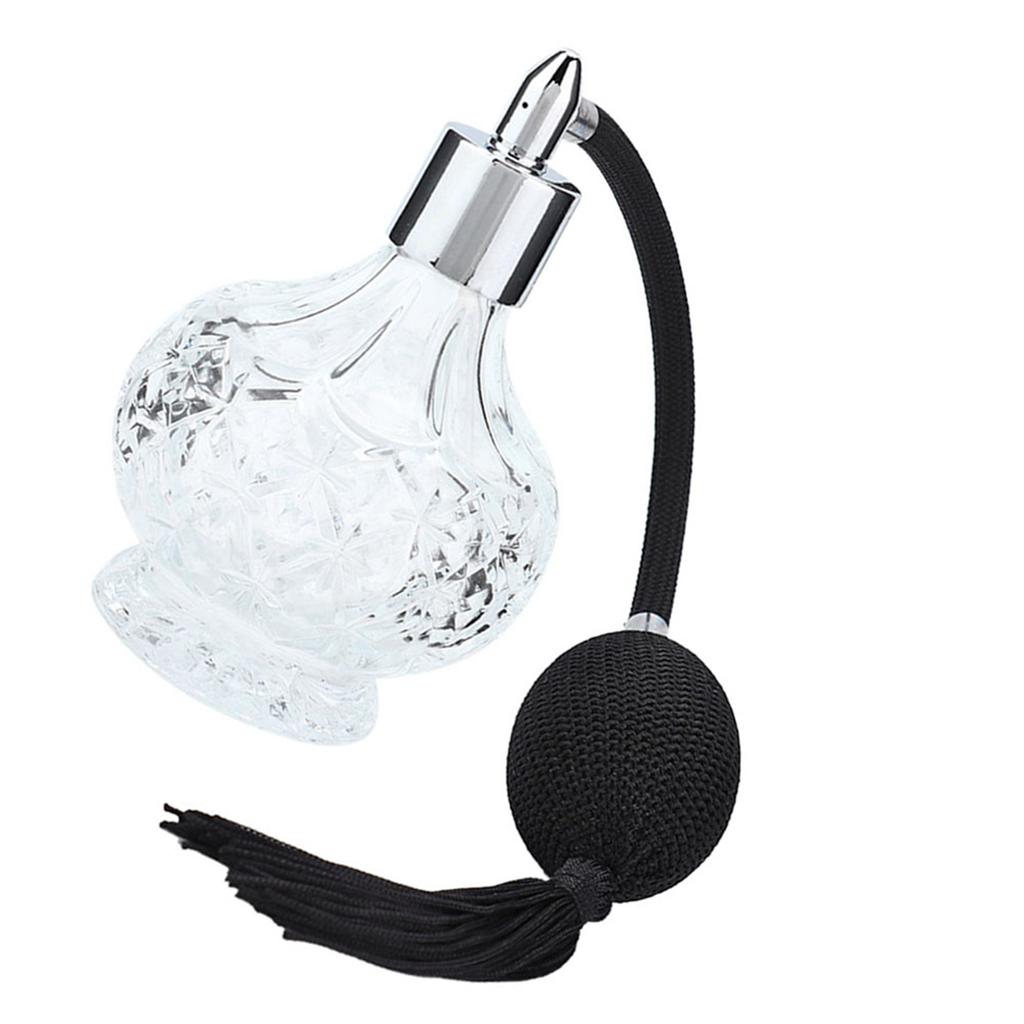 Retro Glass Perfume Bottle Refillable Tassel Empty Spray Bottle Atomizer 80ml