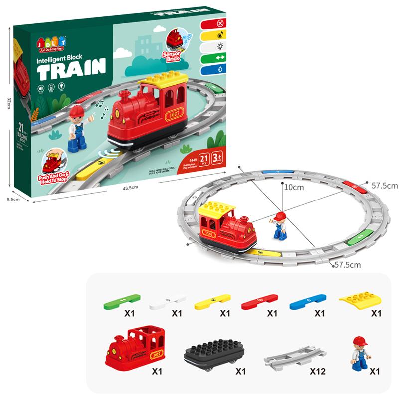 Non-Toxic Rail Transport Big Size Building Blocks Creative Track Accessories Assemble Toys For Children Bricks Compatible City Train Set