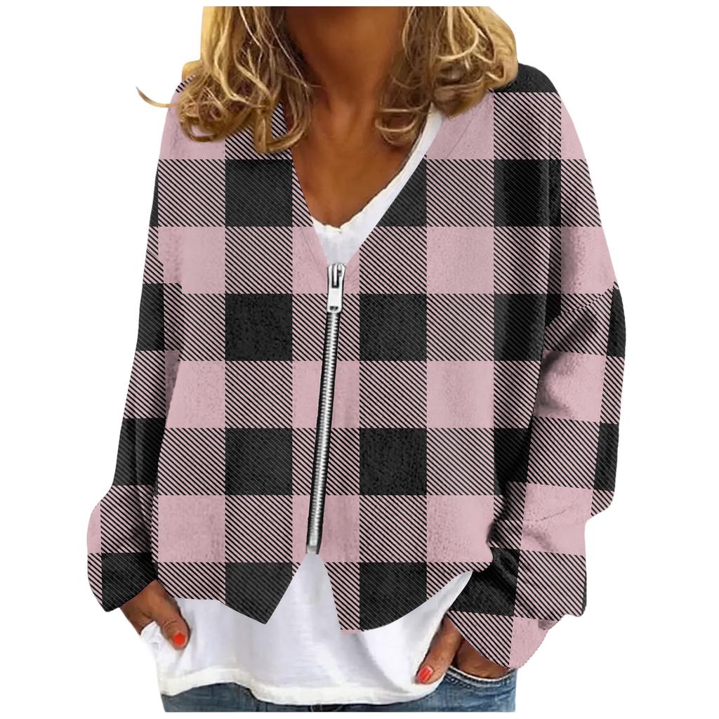 Womens Zip Up Sweaters Sweatshirts Long Sleeve Oversized Jackets Soft Casual Loose Tunic Tops