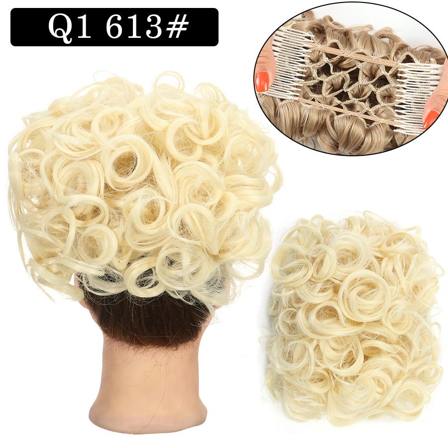 Combs Messy Bun Hair Piece Curly Dish Hair Buns Extension Thick Chignon Hairpiece Clip in Ponytail Scrunchies Hair Pieces for Women