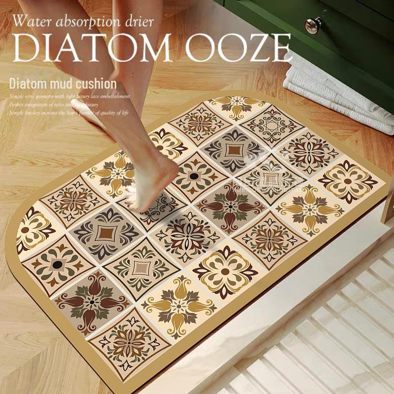 

Килимок для ванни з діатомових водоростей у американському стилі - швидковисихаючий, нековзний, водопоглинаючий килимок для підлоги або входу 40*60CM