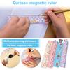 Cute Magnetic Bookmark Ruler For Students During The Back-to-school . Cartoon Magnetic Ruler For Children's School Supplies And Gifts.