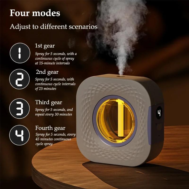 Diffusore di Aroma Intelligente con Display Digitale Macchina per Fragranze con Oli Essenziali Montaggio a Parete e da Tavolo Ricaricabile USB Deodorante per Ambienti per Casa Soggiorno