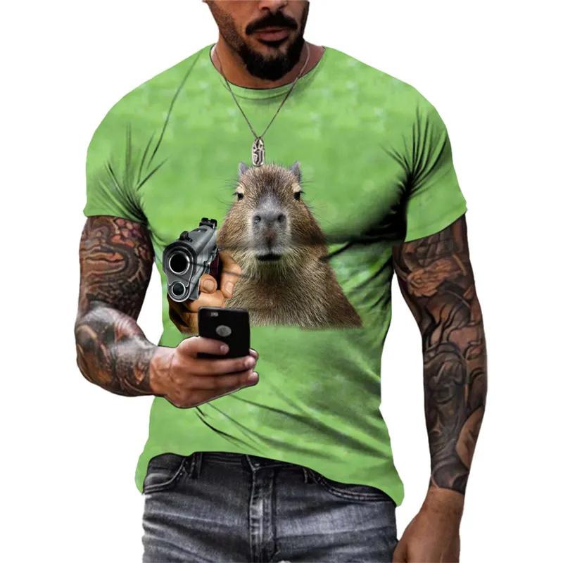 Cute Capybara Graphic T Shirt for Men Clothing 3D Print Funny Capy T-shirt Casual Kid y2k Tops Unisex Women Plus Size Tee Shirts